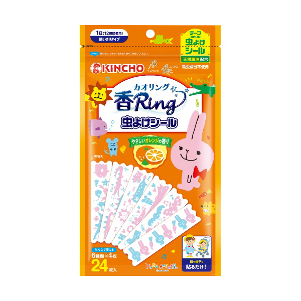 KINCHO 킨쵸 카오링 벌레 퇴치씰 부드러운 오렌지향 24매입