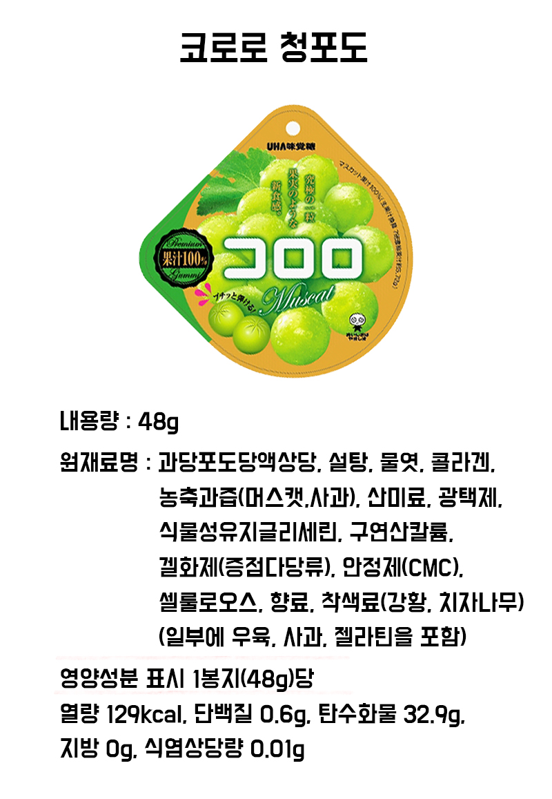 코로로 과일맛 젤리 청포도