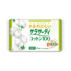 [사라사티] 코튼 100 직물씨트 무향료 팬티라이너 날개없음 15cm 56매입 - 위생용품/생리대