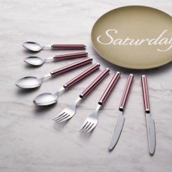 다중 칼 8종 수저/식기세트 스트라이프 레드