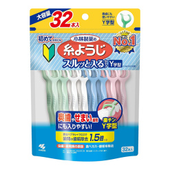 코바야시 제약 치간에 쏙 들어가는 타입 Y자형 치실 대용량 32개입