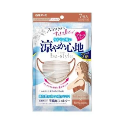 하쿠겐어스 비스타일 플리츠 타입 시원함 보통 사이즈 밀크티 베이지×테라코타 <7장>