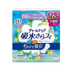 유니참 매력업 흡수 보송보송 냅킨 사이즈 장시간 안심용 150cc 26장