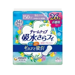 유니참 매력업 흡수 보송보송 냅킨 사이즈 장시간 안심용 150cc 26장