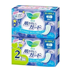 카오 로리에 피부를 깨끗하게 가드 양이 많은 야간용 27cm 날개 없음 10개입 × 2팩