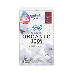 유니참 소피 하다 오모이 오가닉 코튼 특히 양이 많은 주간용 23cm 날개형 24개입