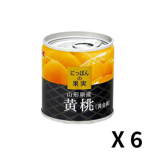 K&K 일본의 과실 야마가타현산 황도 (황금 복숭아) 195g x 6개 세트