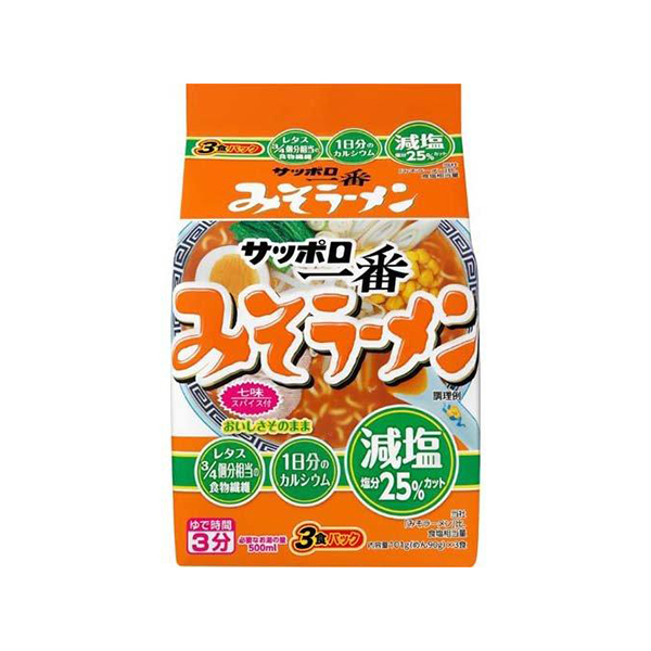 삿포로 이치방 저염 미소라멘 1팩(3봉입) 303g