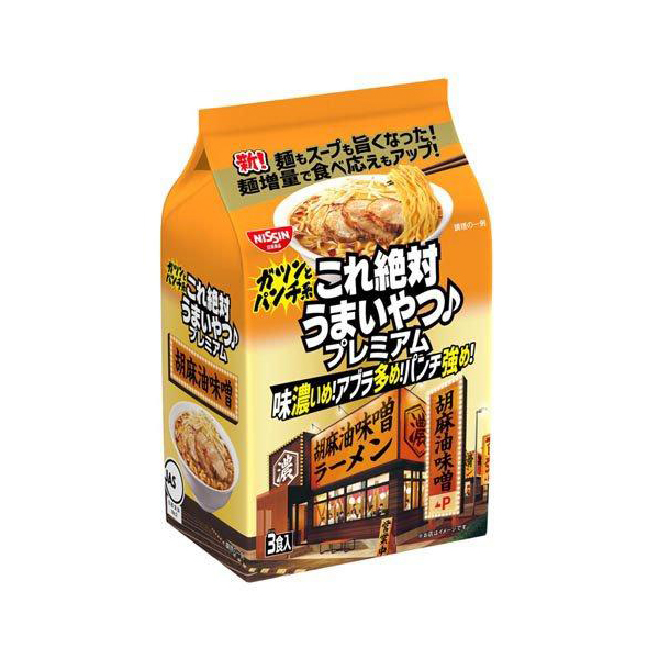 닛신 이거 절대 맛있는 녀석 프리미엄 참기름 미소 라멘 1개(3봉입) 324g