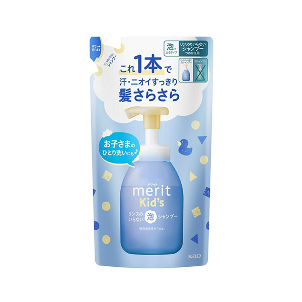 카오 메리트 키즈 린스가 필요없는 거품 샴푸 리필용 270mL