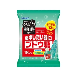 [기간한정] 오리히로 탱글탱글 곤약젤리 파우치 포도당 라무네맛 6개입 120g