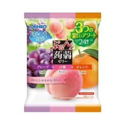 오리히로 탱글탱글 곤약젤리 파우치 포도 + 백도 + 오렌지 20g x 24개입 480g